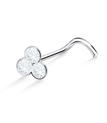 Colorful Stones Silver Curved Nose Stud NSKB-823